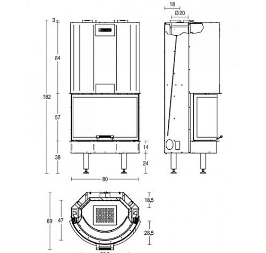 Каминная топка Piazzetta ht 760 т_1