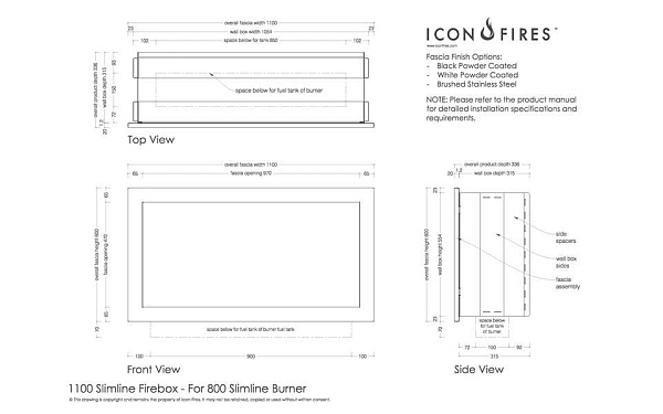 ICON FIRES Slimline Firebox 1100SS_2