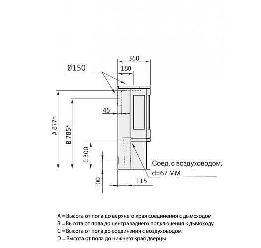 Верхняя панель - черное стекло, сталь, Contura 850_3